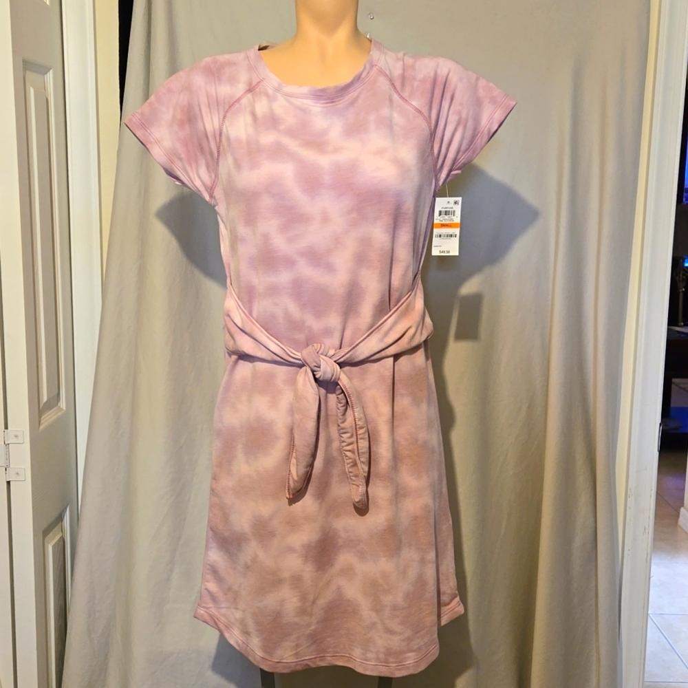 Lightweight Sweat style tie front dress, NEW